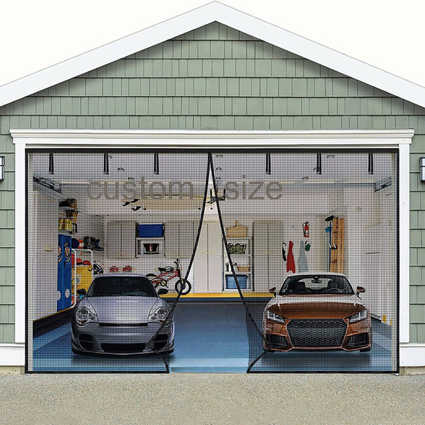 Magnetic Garage Screen Door Custom Size Magnetic Screen Door MagicScreenDoor