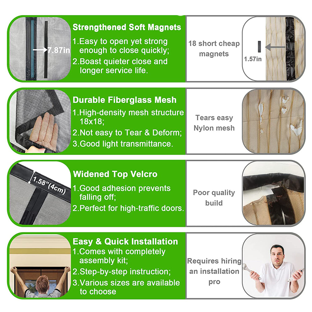 Magnetic Screen Door, Width Range 26" - 38"