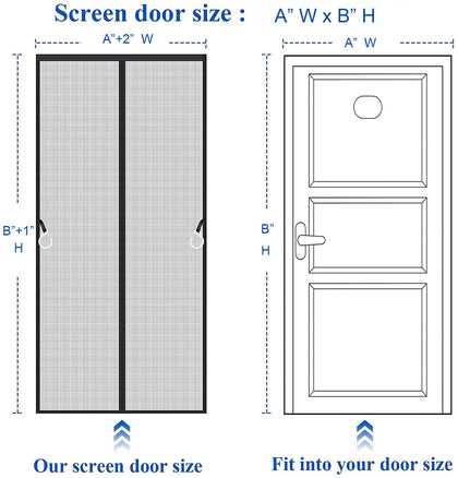 Magnetic Screen Door, Width Range 26" - 38"