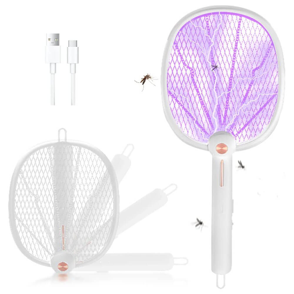 Holding Fly Racket Electric Fly Swatter Racket | Bug Zapper Racket | Insect Zapper Racket ...