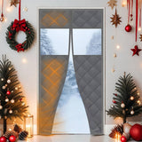 Custom Magnetic Thermal Insulated Door Curtain-With Windows